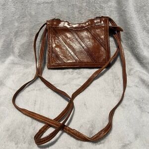 Leather Brown Bag W/hand Made Stitching Boho Crossbody Purse Made In Lebanon HTF